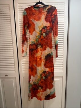 EYWASOULS MALIBU Scarlett Rusty Clouds Print Maxi Dress
